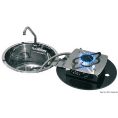 Osculati Stainless Steel Sink With Fold Out Stove - Round
