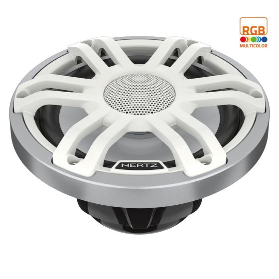 Hertz 150W 6.5" HMX RGB LED Marine Coax Speakers - Sports Silver White