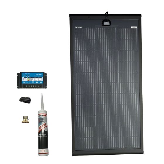 Solar Technology 120W SlimEdge Rigid MHD Solar Panel Glue & 10A PMW