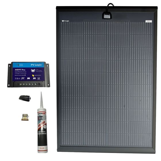 Solar Technology 200W SlimEdge Rigid MHD Solar Panel Glue & 15A MPPT Kit