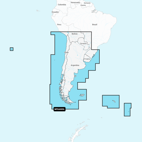Navionics Platinum+ Large Chart: SA005L -  Chile  Arg & Easter Isl.