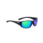Spectre Wrap Full Frame Sunglasses - Black/Grey - Yell/Grn Mirror Lens