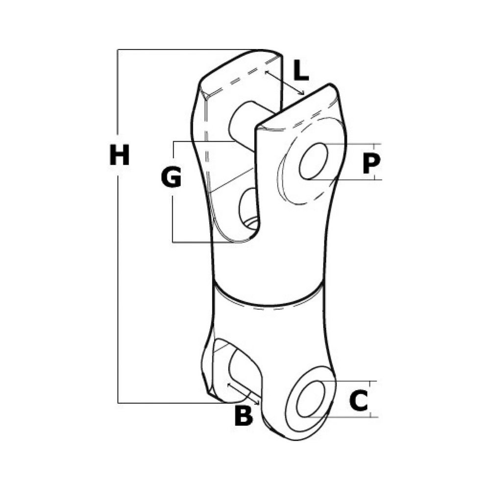Osculati Stainless Steel Anchor Maxi Swivelling Connection - 12/14mm