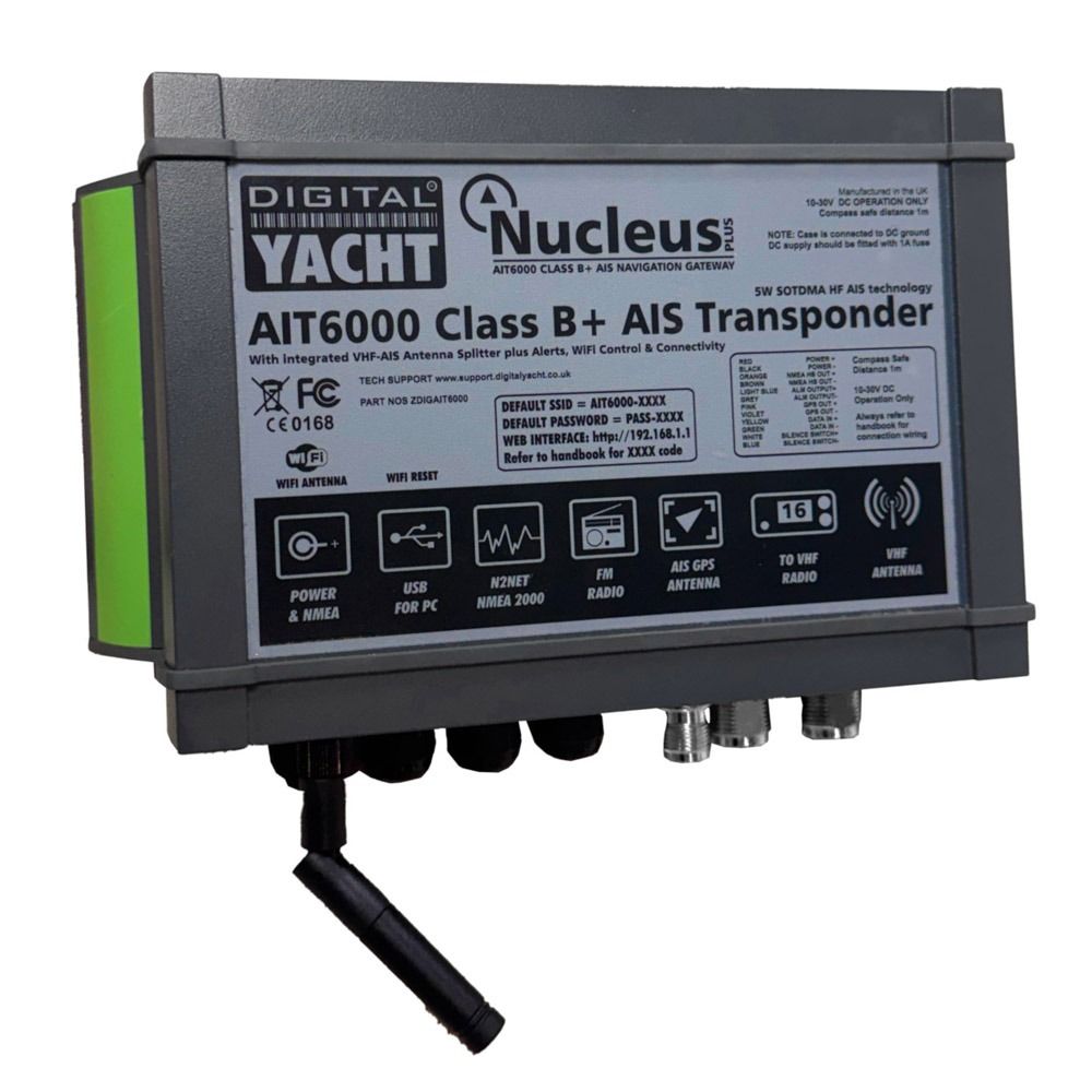 Digital Yacht AIT6000 Class B+ AIS TDX With Splitter NMEA2000 & Wifi