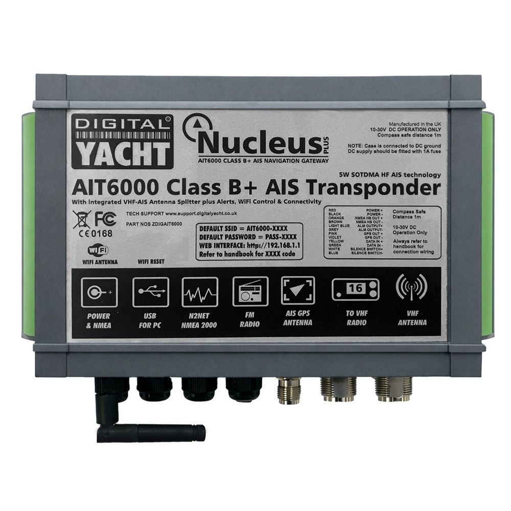 Digital Yacht AIT6000 Class B+ AIS TDX With Splitter NMEA2000 & Wifi