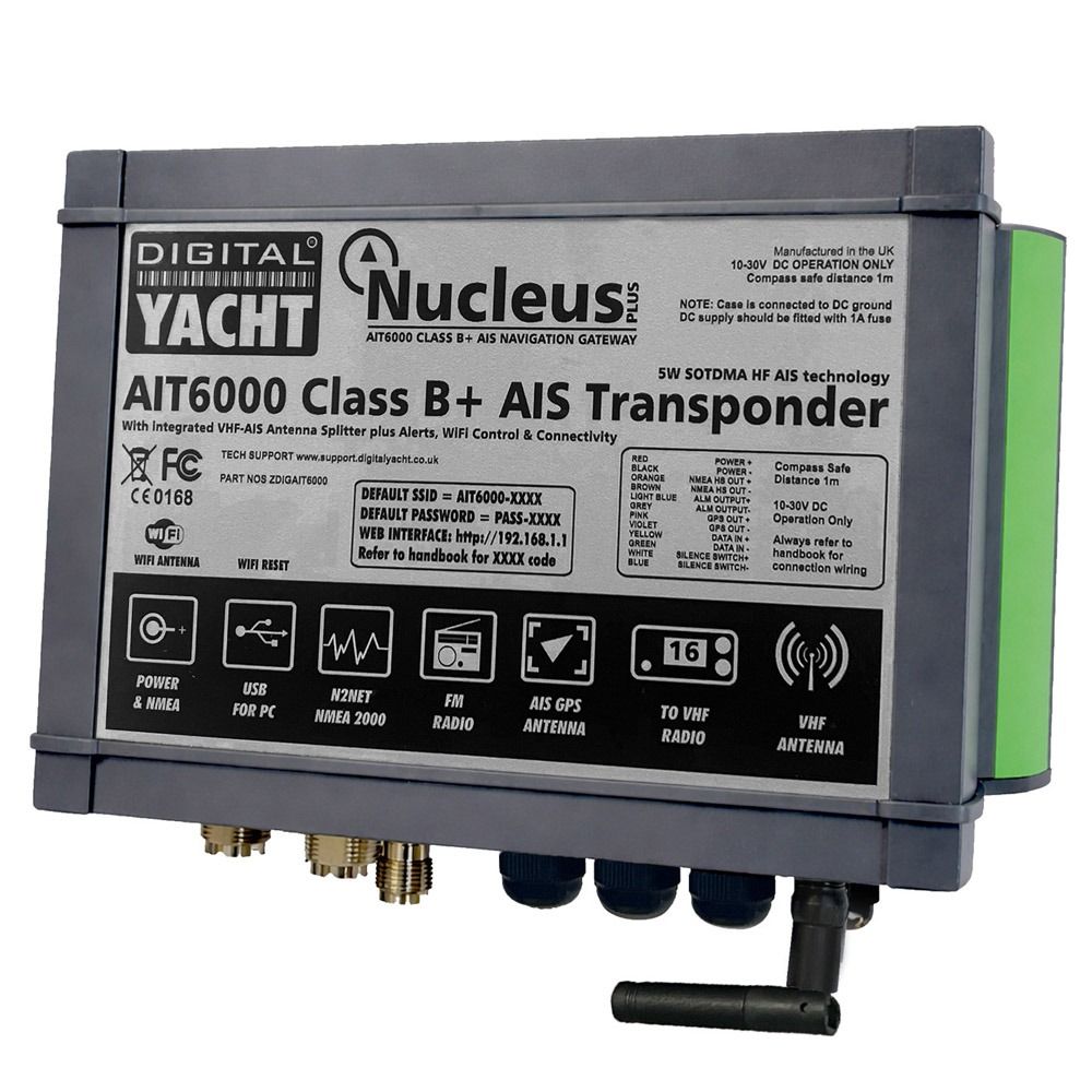 Digital Yacht AIT6000 Class B+ AIS TDX With Splitter NMEA2000 & Wifi
