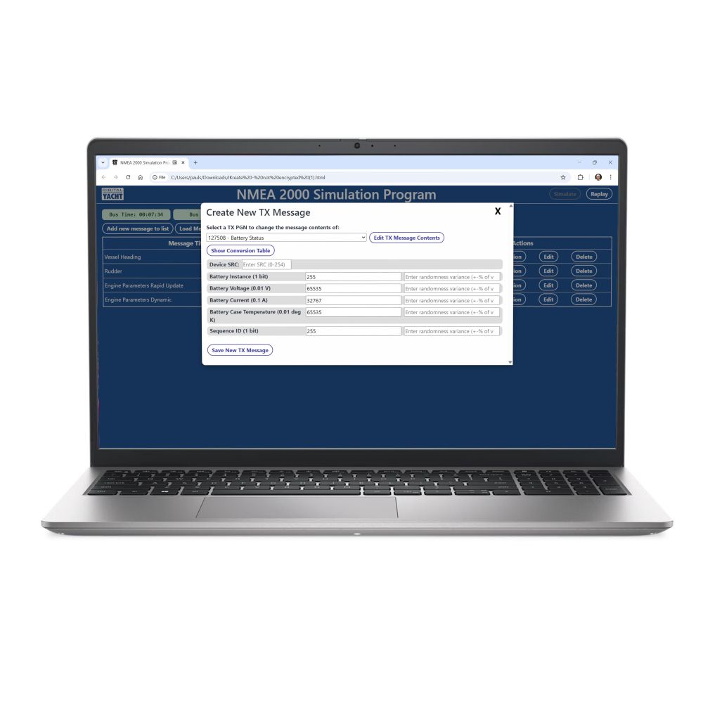 Digital Yacht NMEA 2000 Simulator Software & iKreate