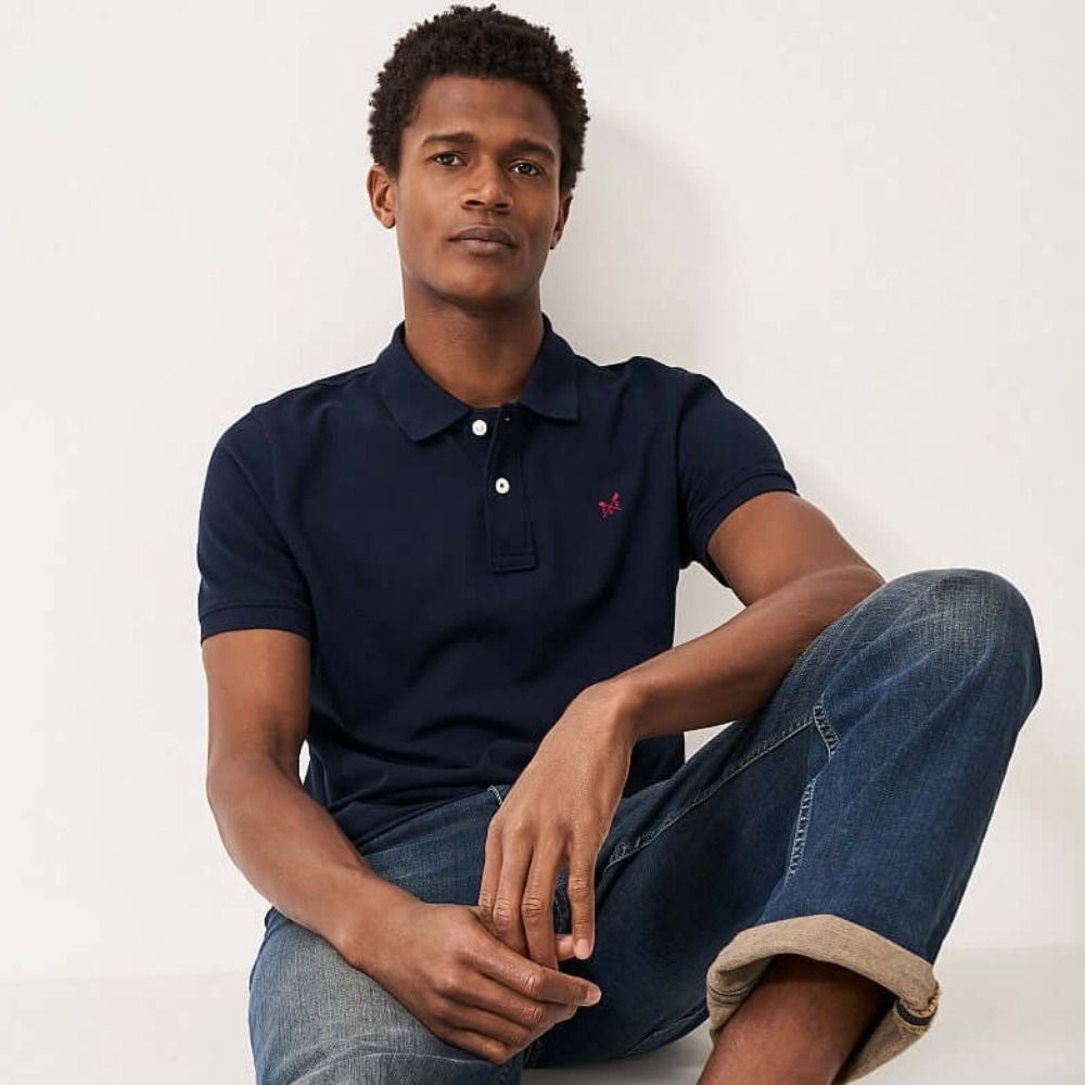 Garmin Branded Crew Clothing Classic Pique Polo Shirt - Dark Navy