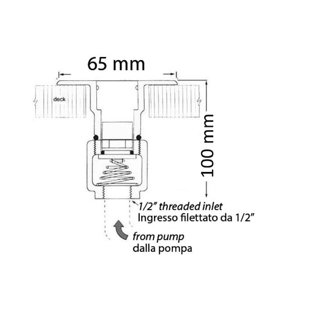 Osculati Washdown Hose Quick Connect Deck Fitting - Straight