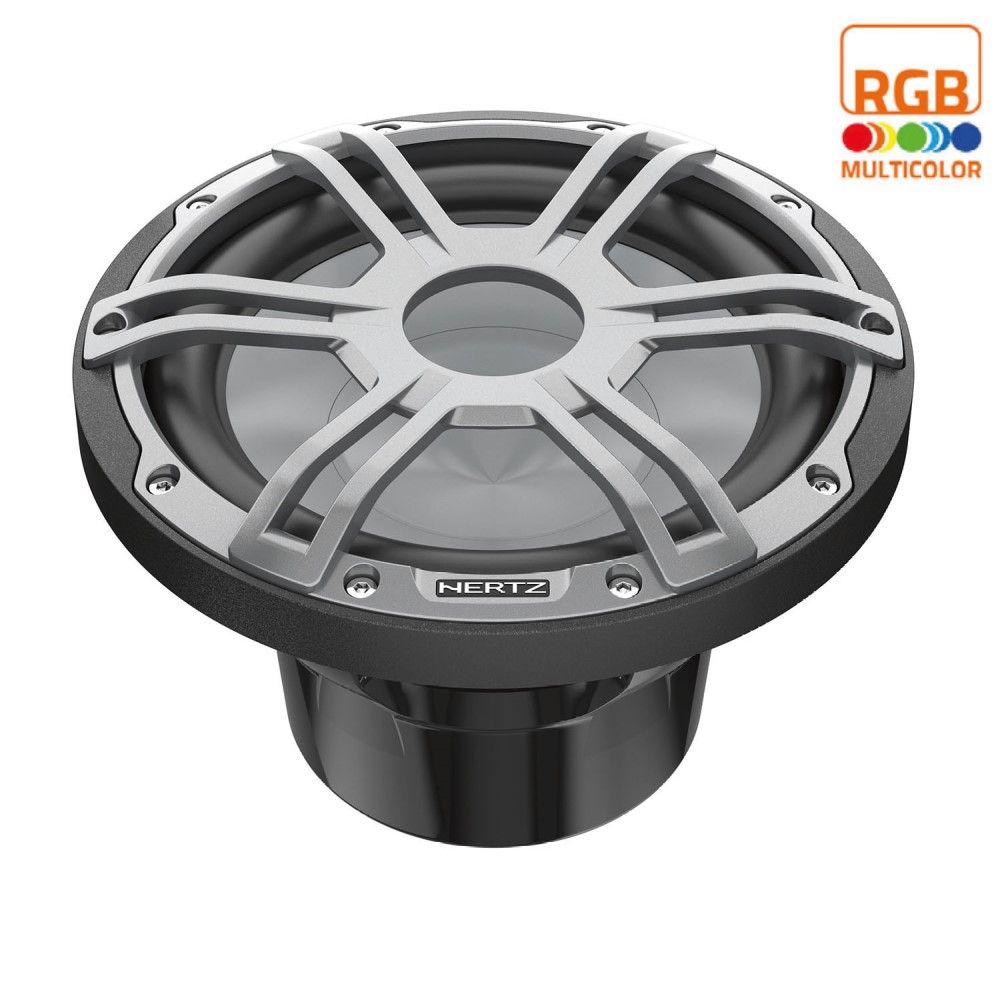 Hertz 500W 10" 4 Ohm HMS RGB LED Marine Subwoofer - Sports Grey