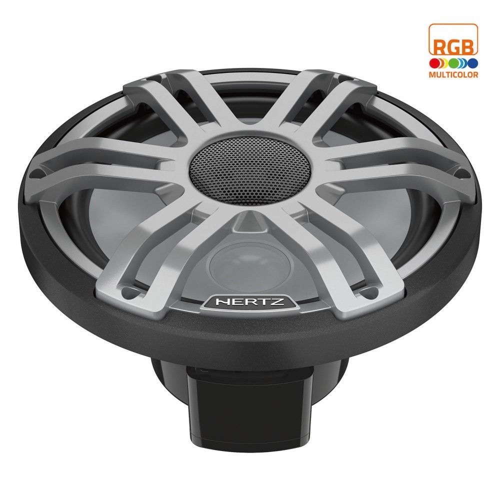 Hertz 200W 8" HMX RGB LED Marine Coax Speakers - Sports Grey