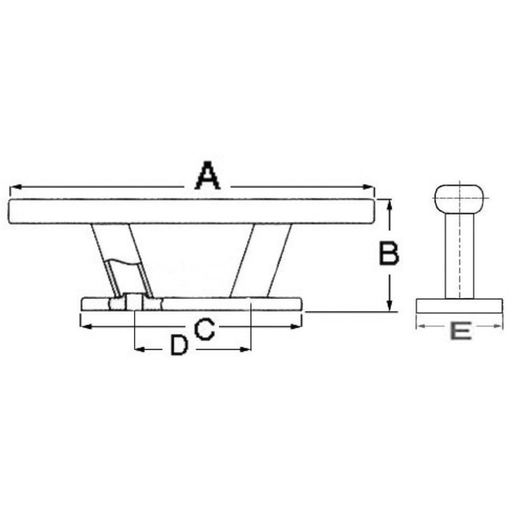 Osculati Nordik Black Line Cleat - 150mm