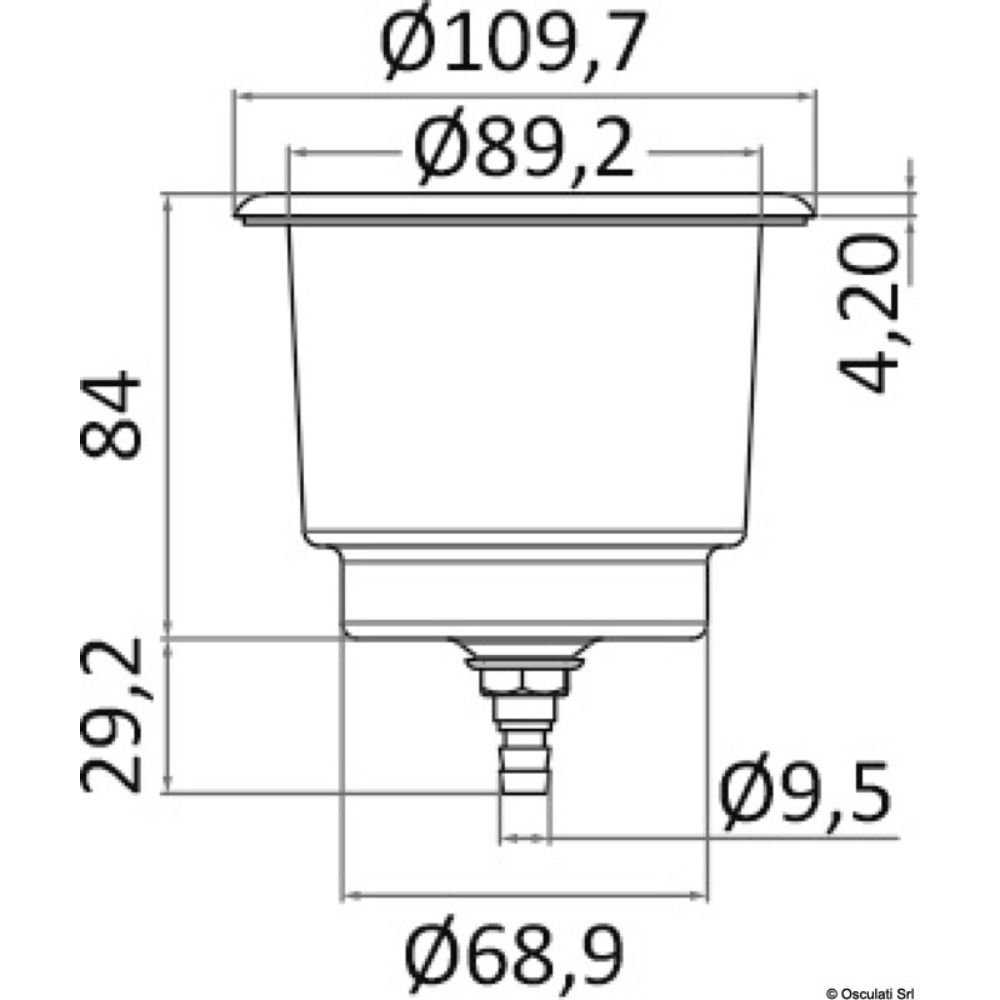 Osculati Black Stainless Steel Glass and Can Holder With Drain