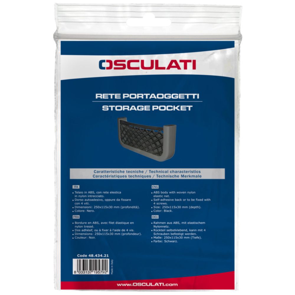 Osculati Black ABS Storage Net Pocket - 250 x 115 x 30mm