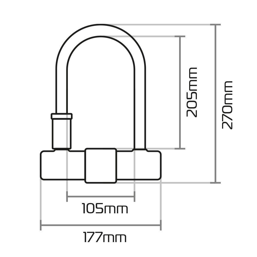 Oxford Magnum U-Lock with Bracket - 170 x 285mm