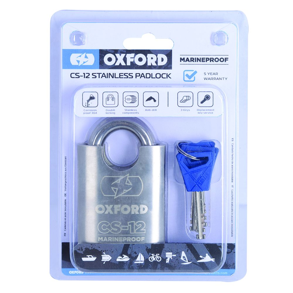 Oxford CS12 Marine Stainless Steel Padlock