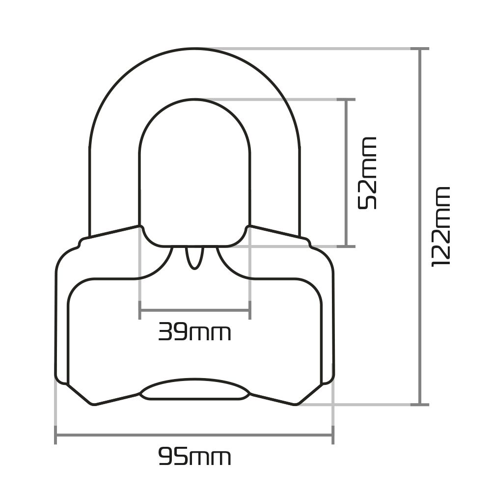 Oxford Nemesis 16mm Disc Lock - Yellow