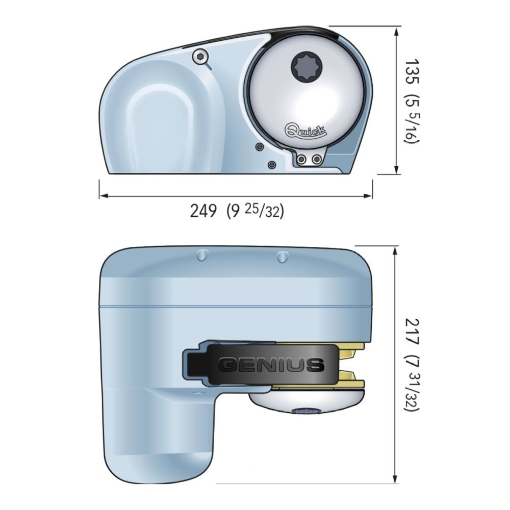 Quick Genius GP2 Series Windlass - 8mm 800W 12V With Freefall