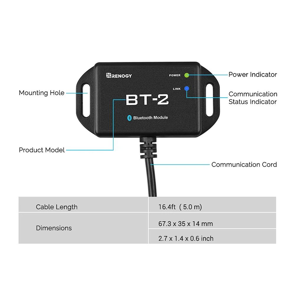 Renogy BT-2 Bluetooth Module for Renogy Products With RS485 Port