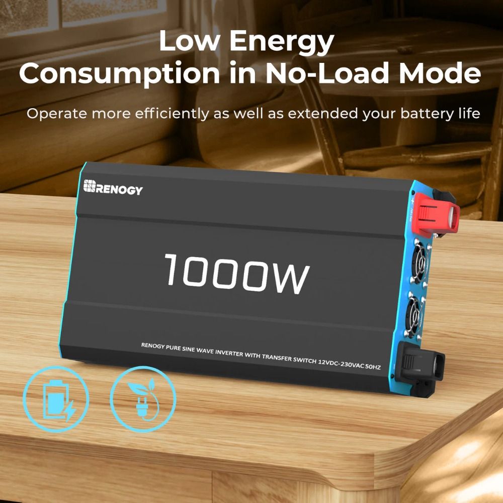 Renogy Pure Sine Wave Inverter With Transfer Switch - 12V 1000W
