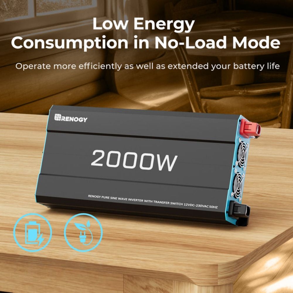 Renogy Core Pure Sine Wave Inverter With transfer Switch - 12V 2000W