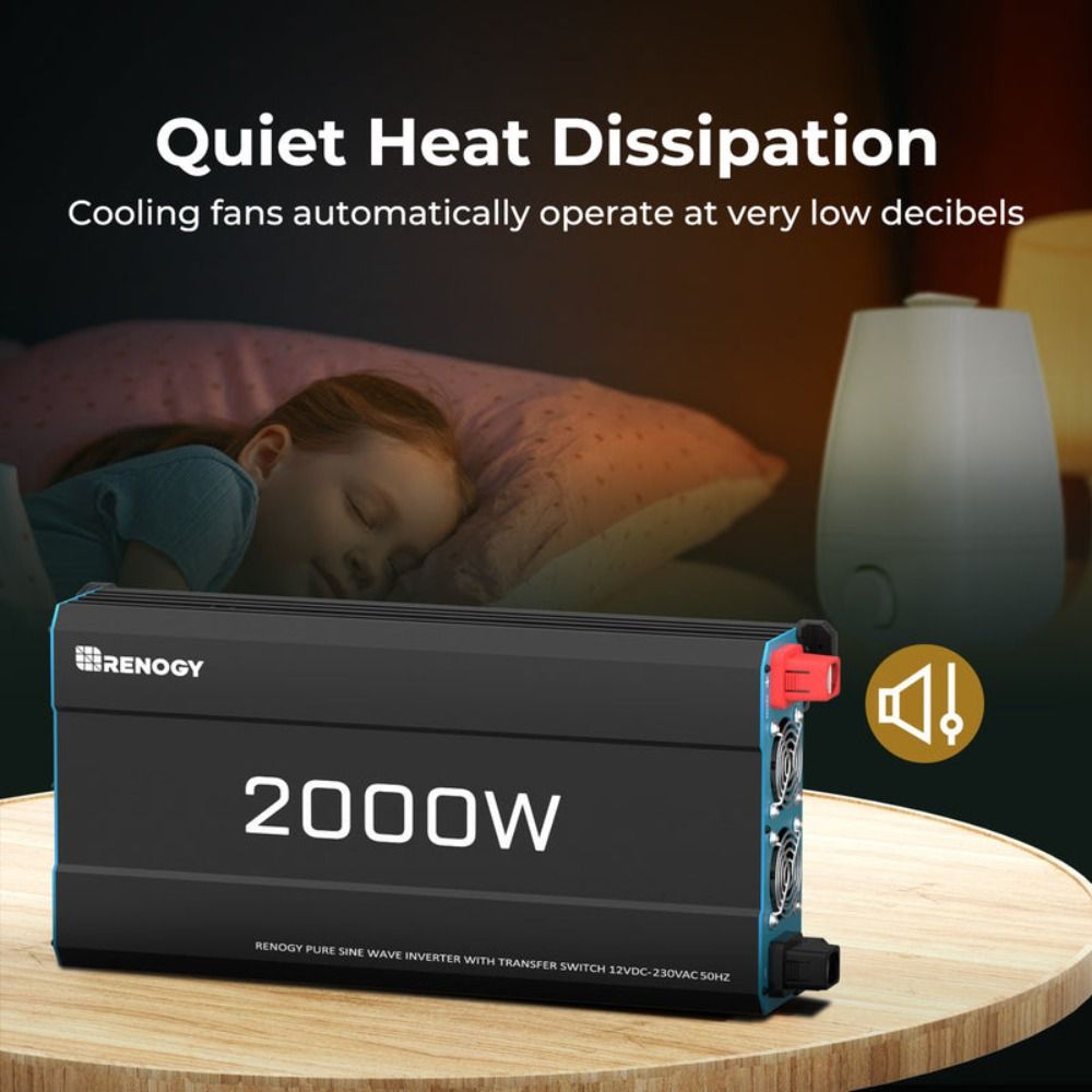 Renogy Core Pure Sine Wave Inverter With transfer Switch - 12V 2000W