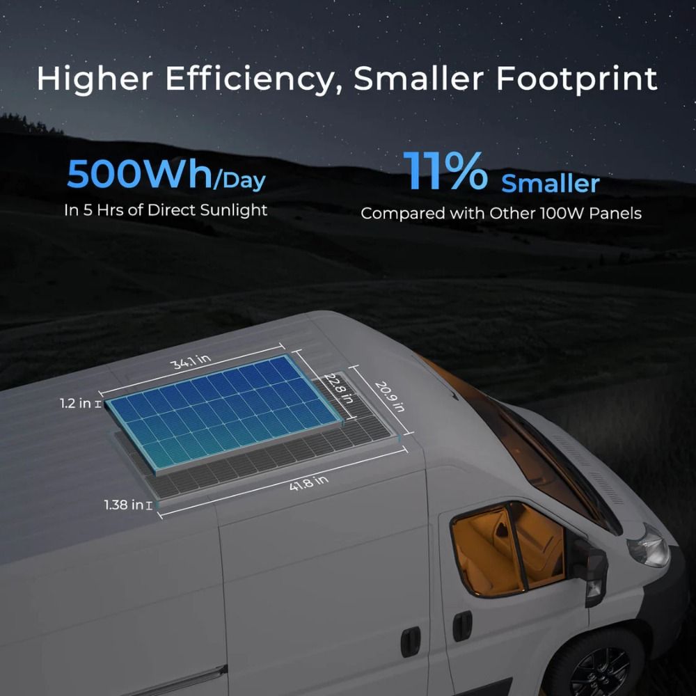 Renogy 100W Narrow Rigid Solar Panel