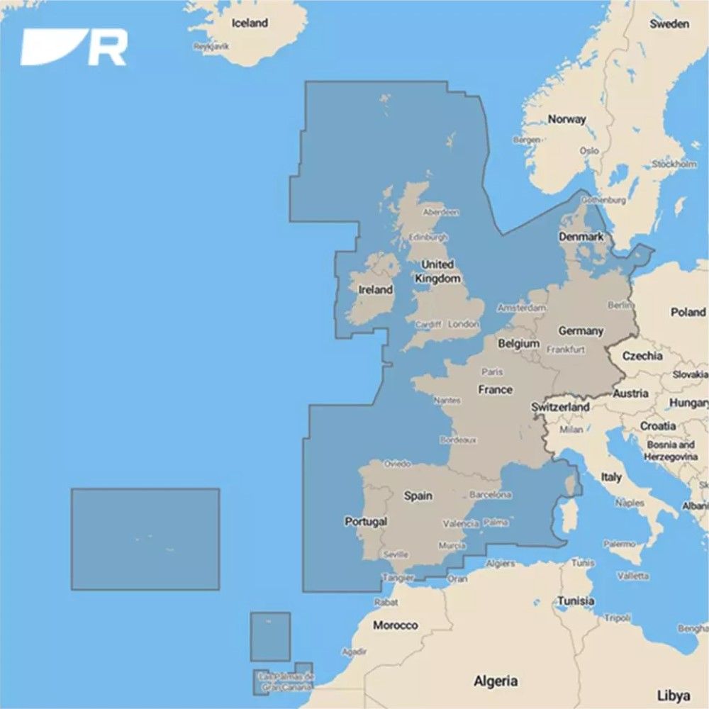 Raymarine Axiom+ 7 Display & Western European LightHouse Chart