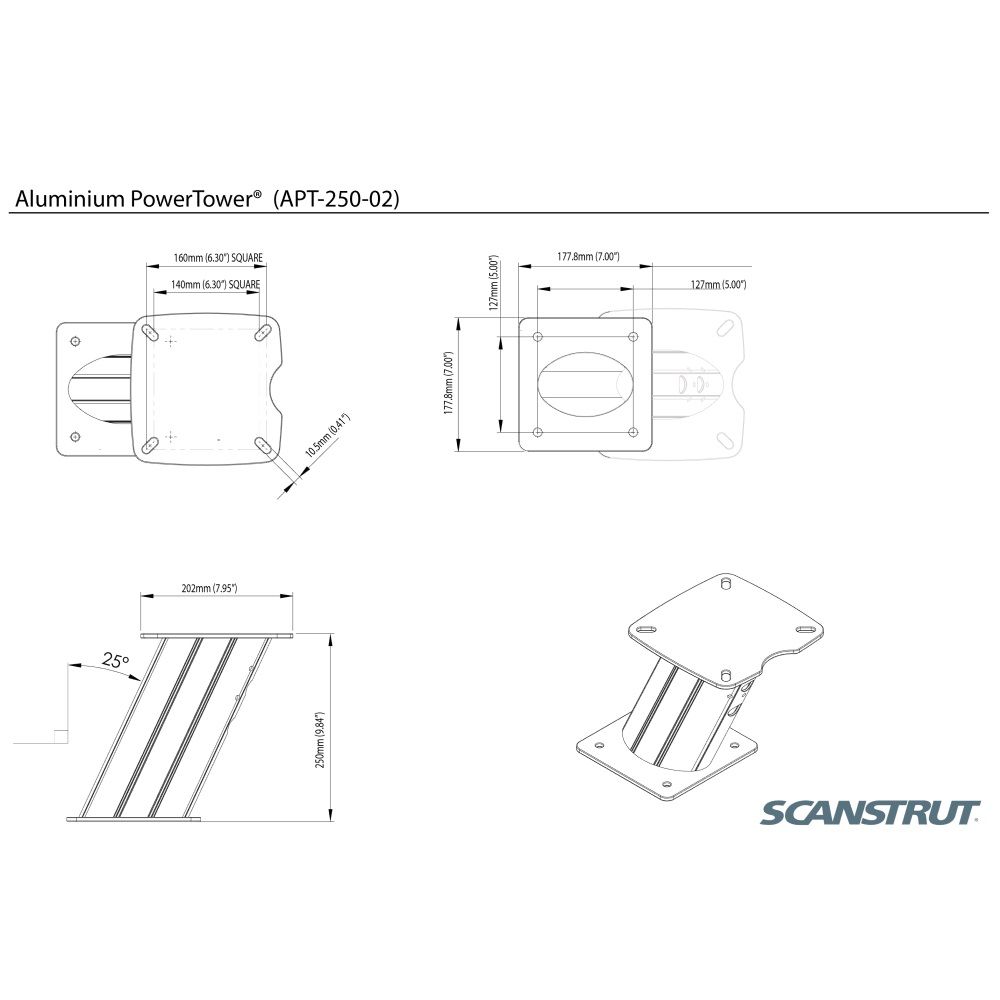 Scanstrut APT-250-02 Aluminium PowerTower