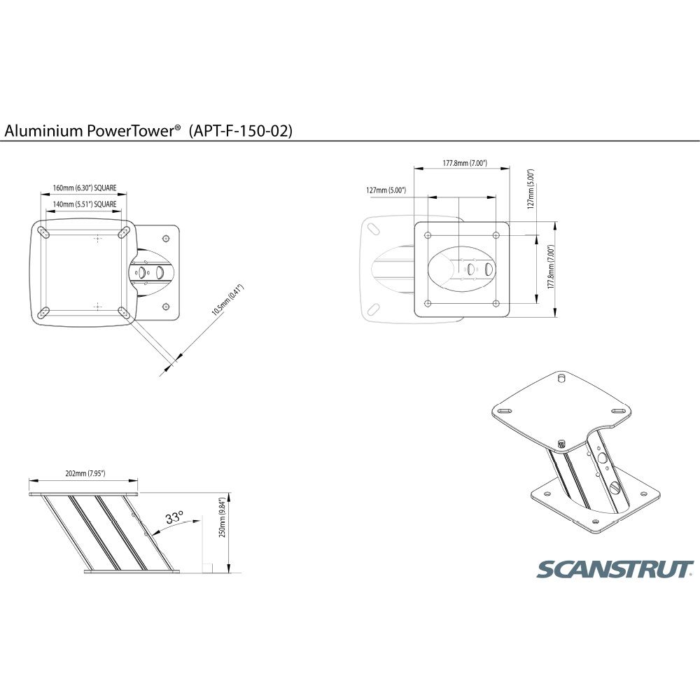 Scanstrut APT-F-150-02 Aluminium PowerTower