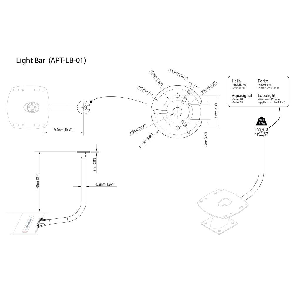 Scanstrut APT-LB-01 Light Bar For PowerTowers
