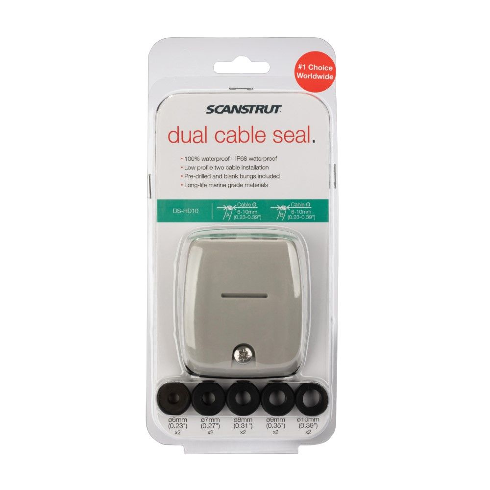 Scanstrut DS-HD10 Grey Horizontal Double Cable Seal 6 - 10mm
