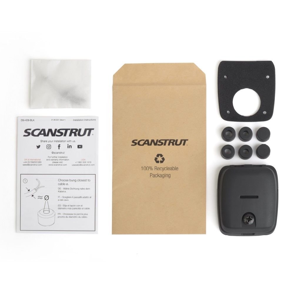 Scanstrut DS-HD6-BLK Black Horizontal Double Cable Seal 5-6mm - SC1