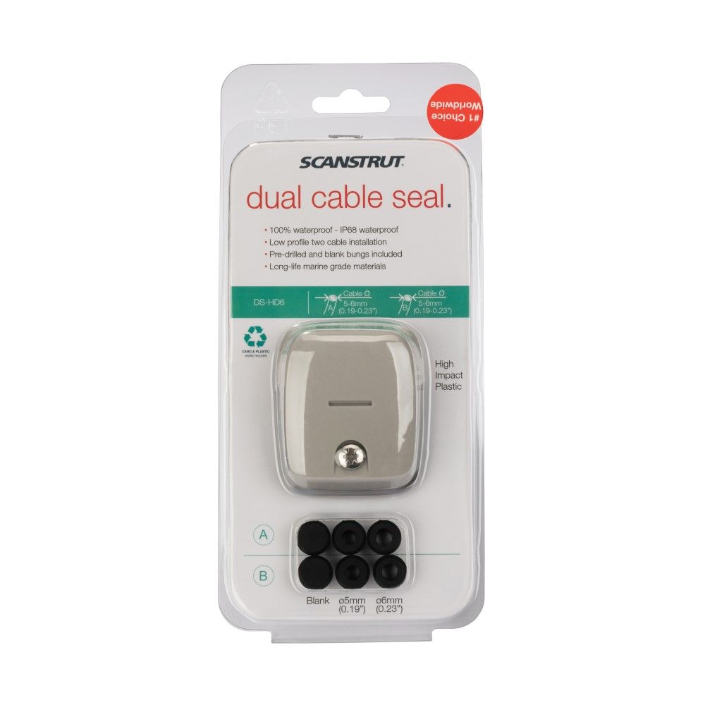 Scanstrut DS-HD6 Grey Horizontal Double Cable Seal 5-6mm