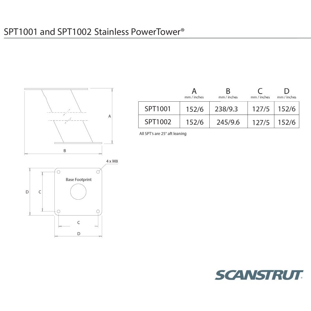 Scanstrut SPT1001 Stainless Steel PowerTower