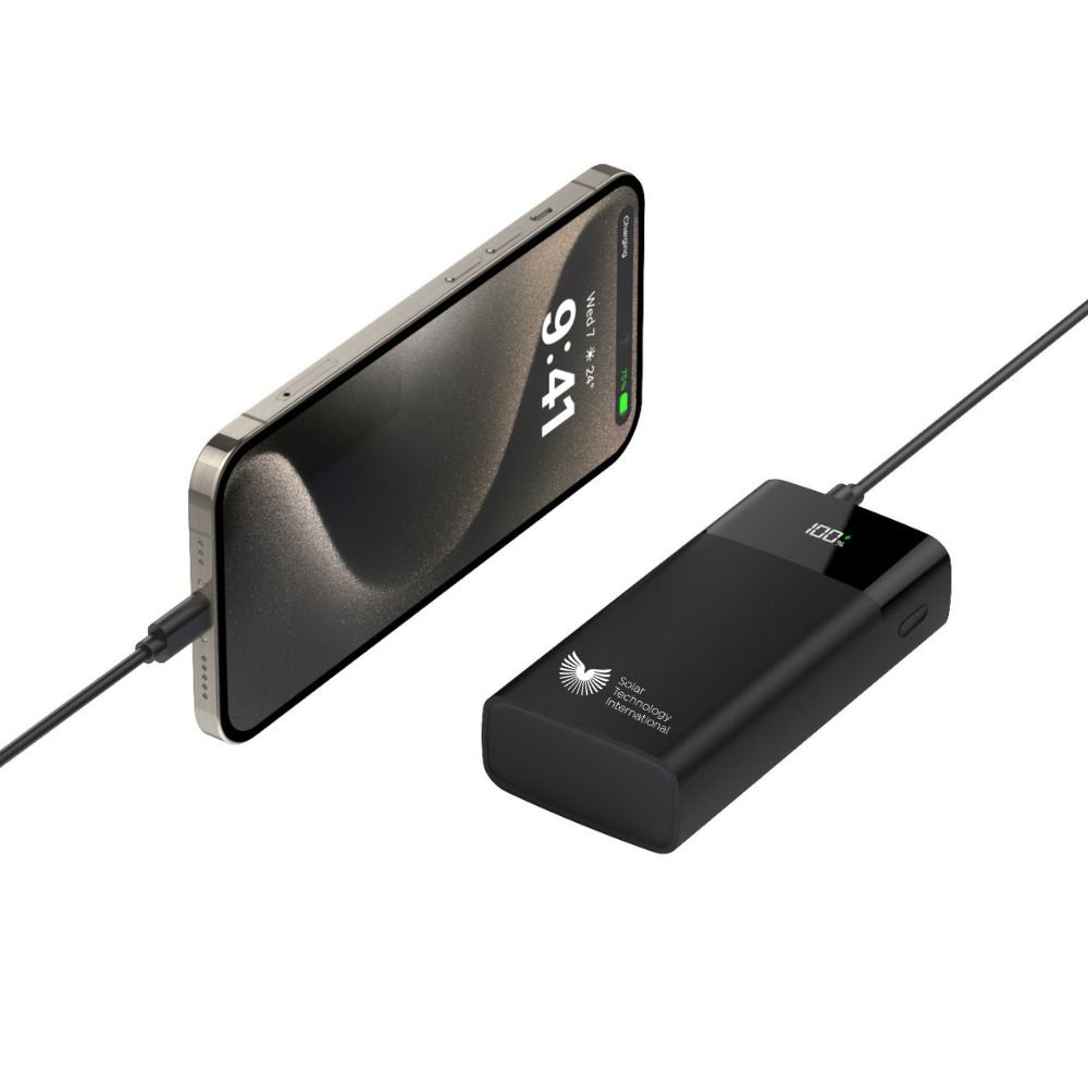 Solar Technology Hubi Portable Power Bank & 24W USB Solar Charger Bundle