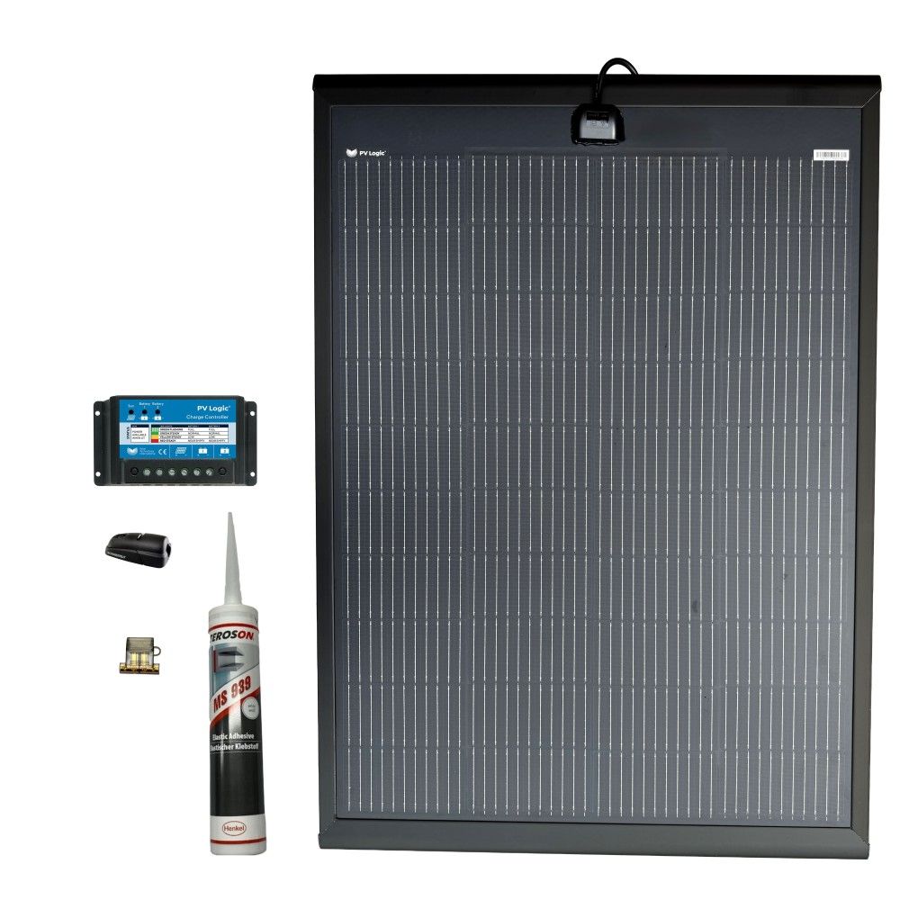 Solar Technology 150W SlimEdge Rigid MHD Solar Panel Glue & 20A PMW