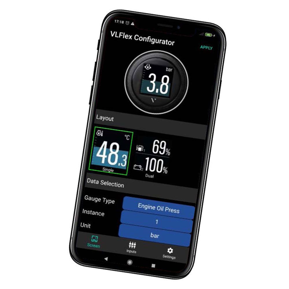 Veratron Viewline Flex 52 NMEA 2000 Marine Instrument Gauge - Black