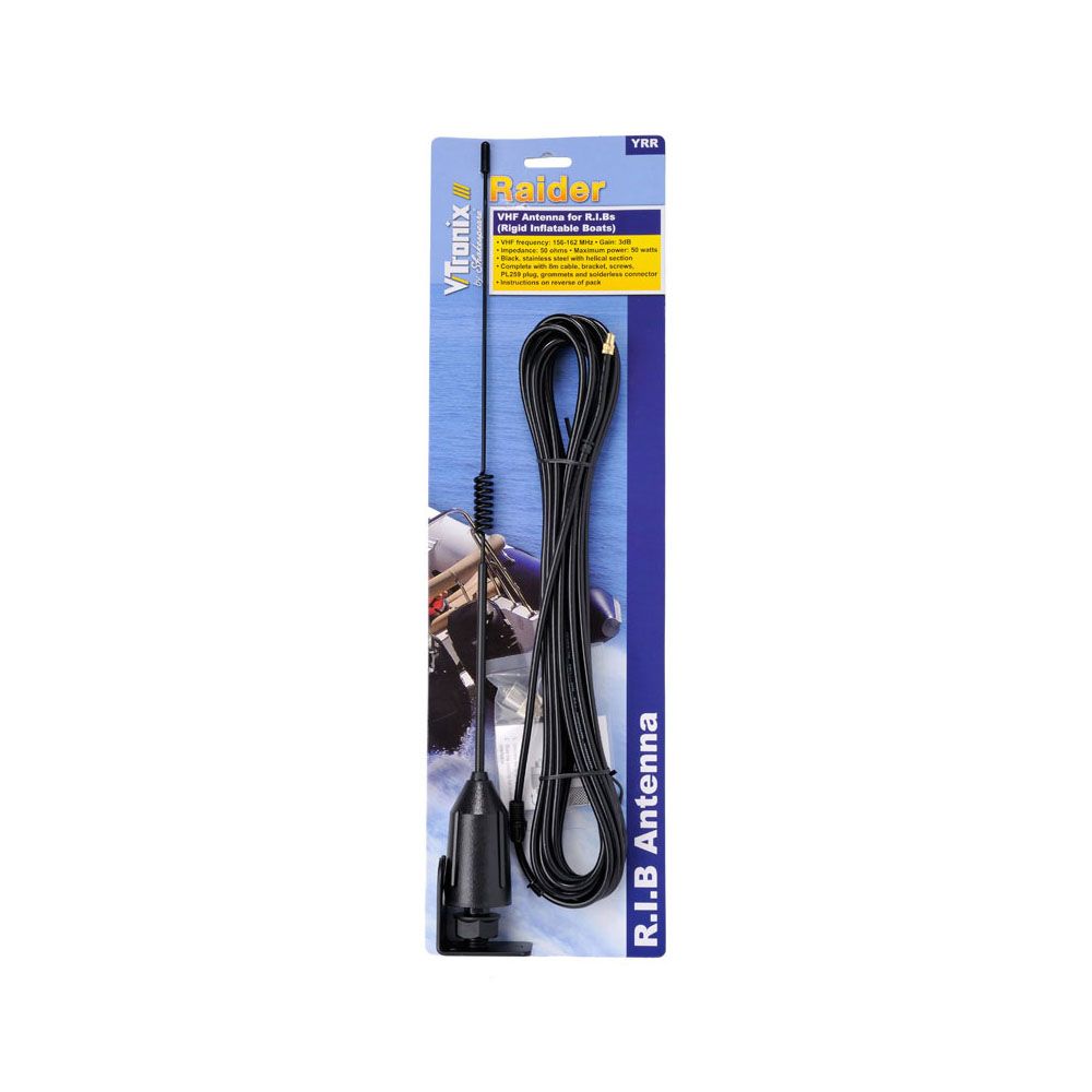 Shakespeare Unity Gain 0.5m RIB Raider Black SS whip antenna for RIBS