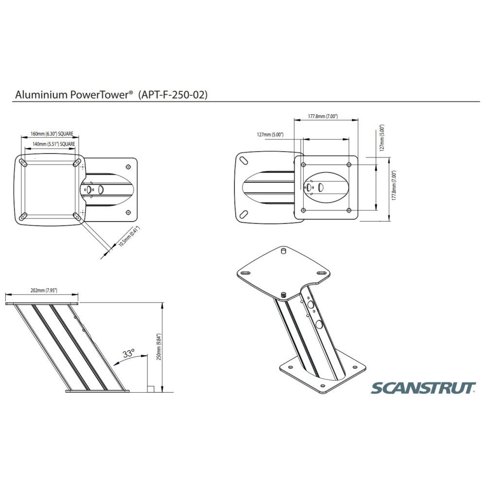 Scanstrut APT-F-250-02 Aluminium PowerTower