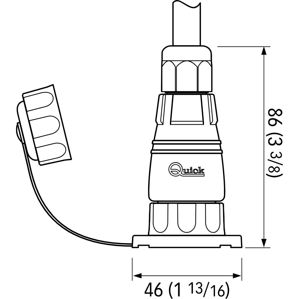 Quick 7108 IP67 Watertight Connector - 8 Pin 4A