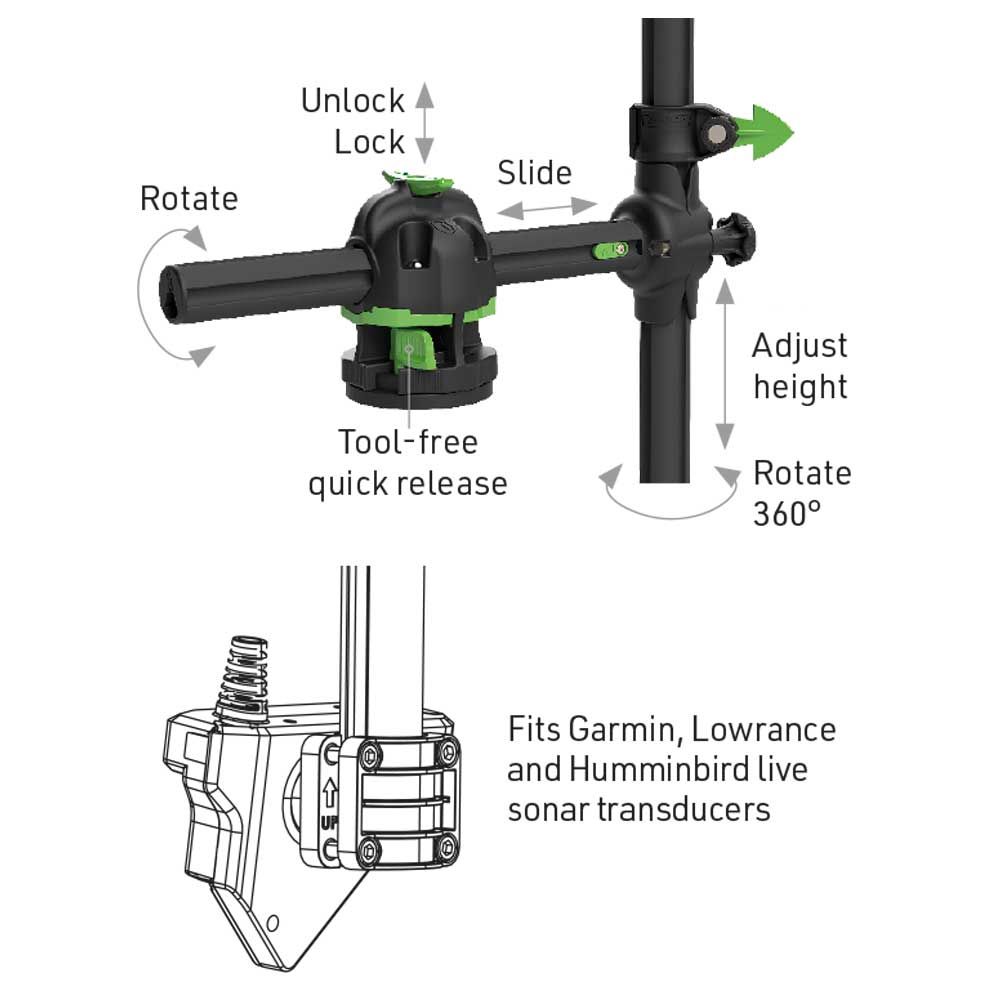Railblaza HEXX Live Pole 30 - Live Sonar Transducer Mount