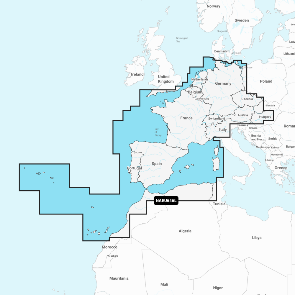 Navionics+ Large Chart: EU646L - Europe  Central & West