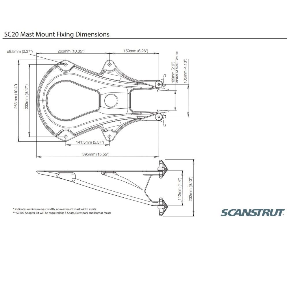 Scanstrut SC20-BLK Mast Mount - Black