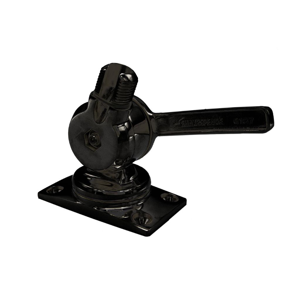 Shakespeare Marine 6187-BL S/Steel Low Profile Ratchet Mount - Black