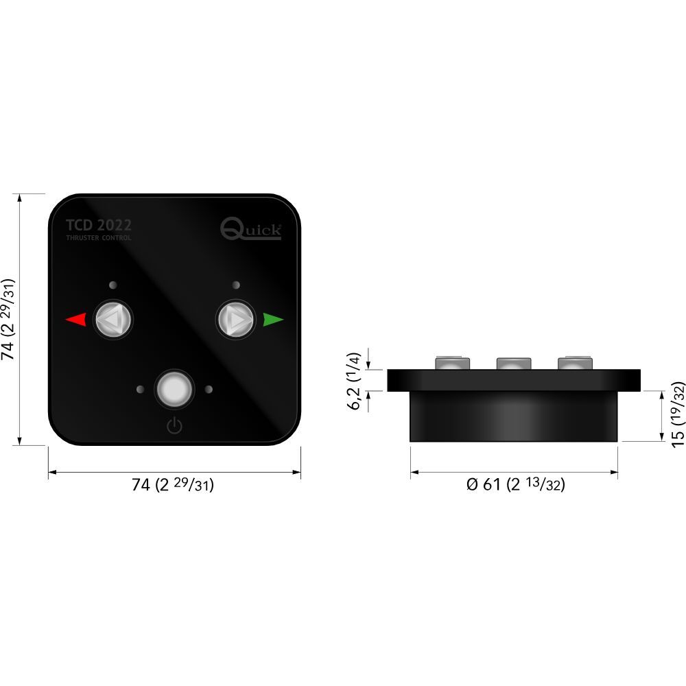 Quick TCD 2022 Push Button On-Off Thruster Control Panel