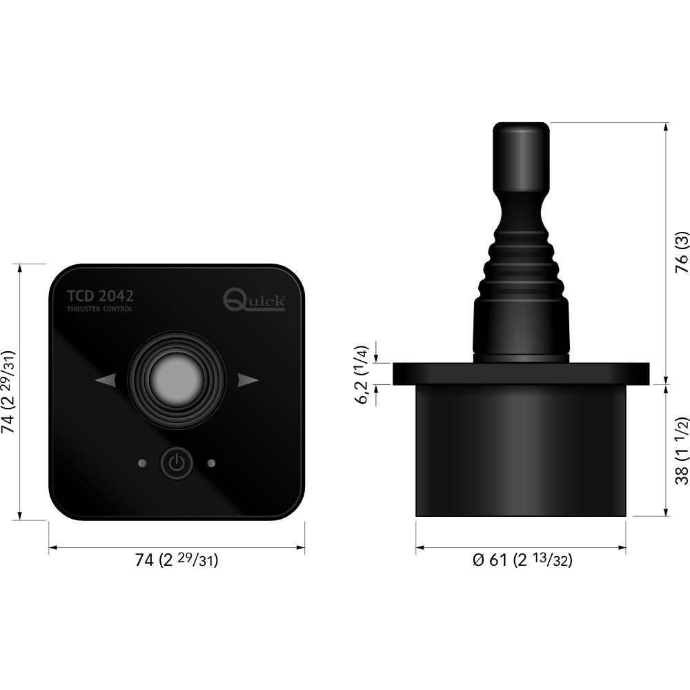 Quick TCD 2042 Joystick On-Off Thruster Control Panel