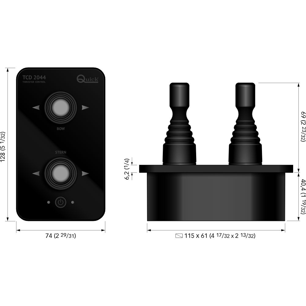 Quick TCD 2044 Twin Joystick On-Off Thruster Control Panel