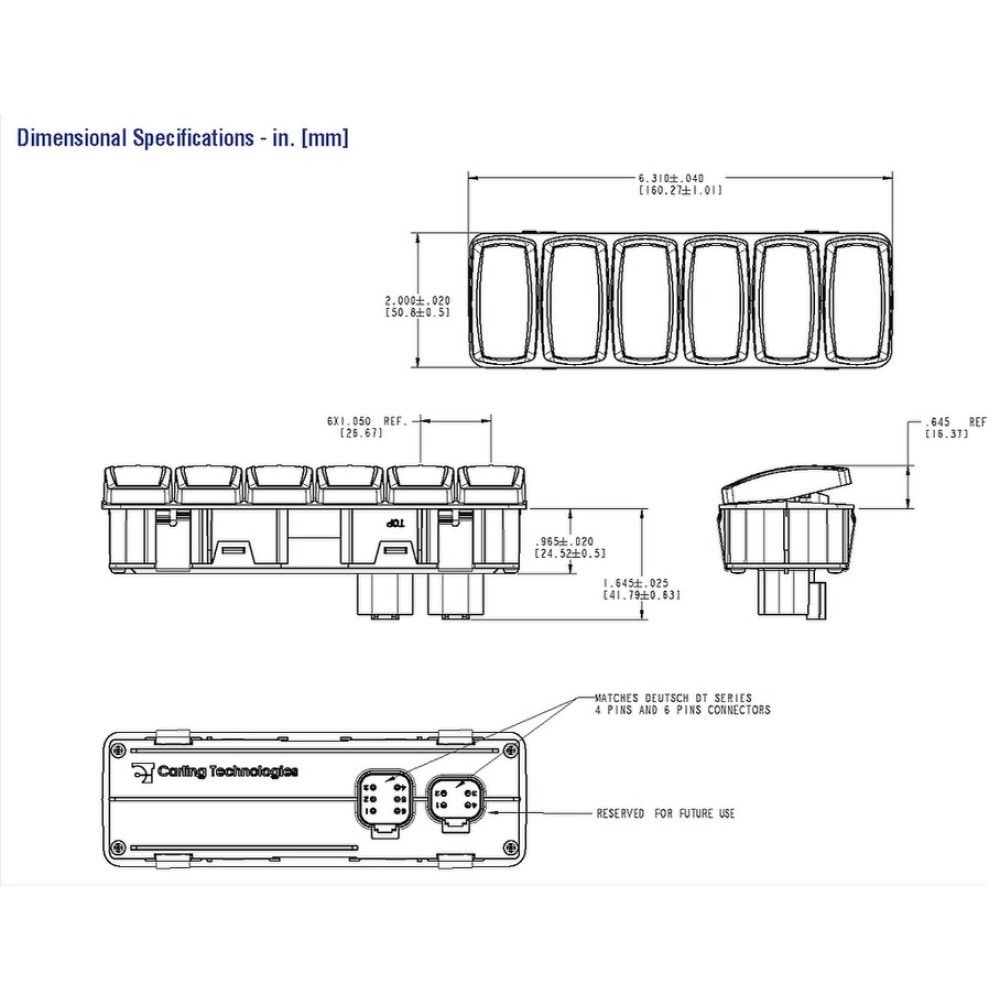 Maretron Mpower VMM6 - 6x Momentary On Contura V Rockers