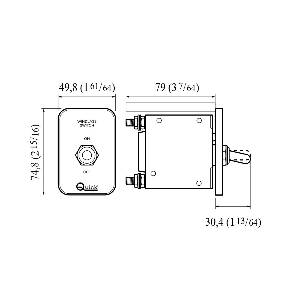 Quick Hydraulic-Magnetic Circuit Breaker For DC Current - 40A
